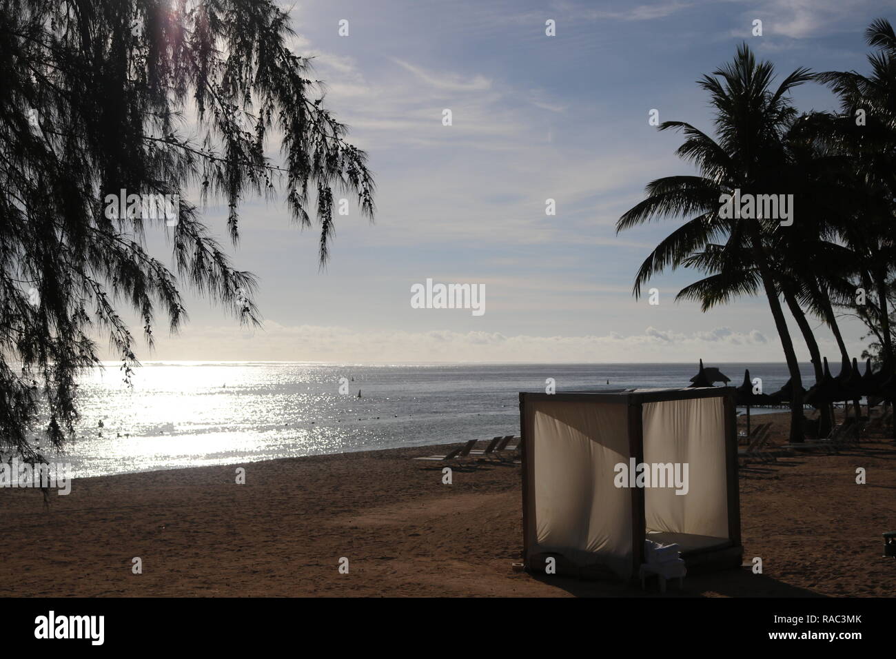 Sandstrand, Mauritius, Afrika Stockfoto