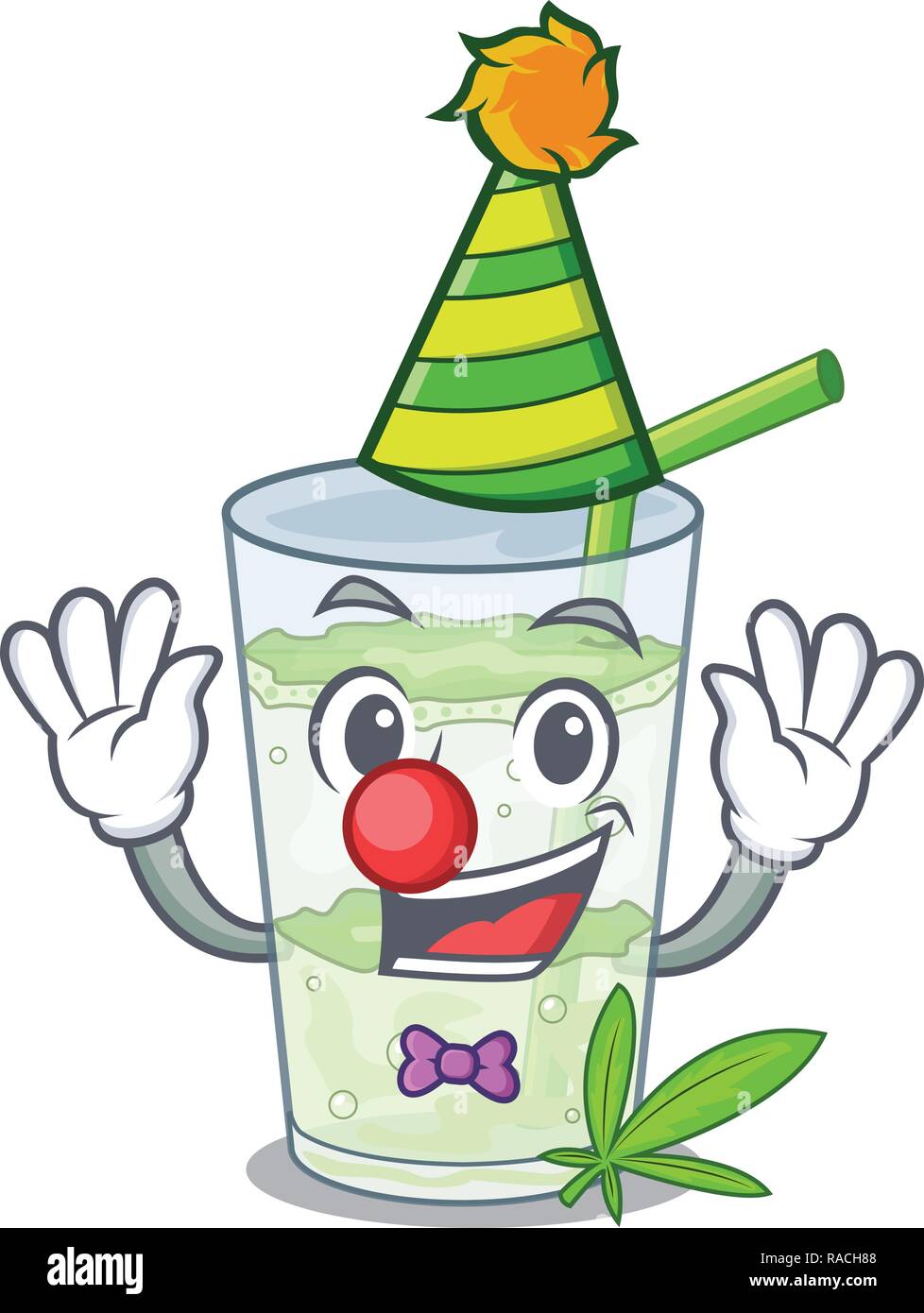 Clown Saft lassi bhang auf Maskottchen isoliert Stock Vektor