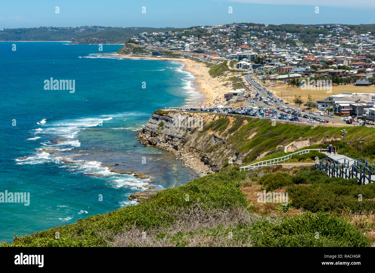 Merewether Strand - Newcastle - Australien Stockfoto