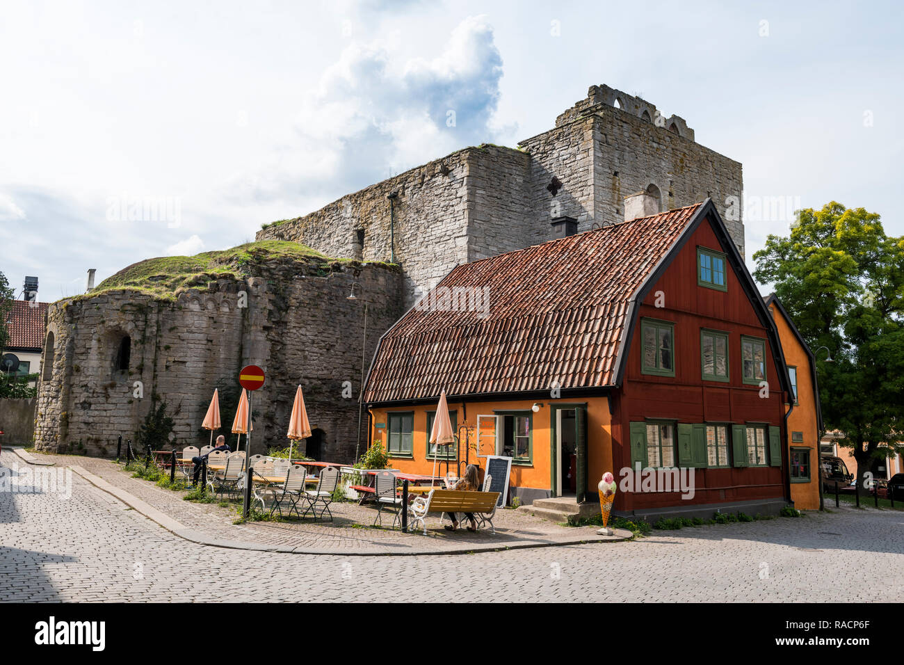 Stadt Visby, UNESCO-Weltkulturerbe, Gotland, Schweden, Skandinavien, Europa Stockfoto