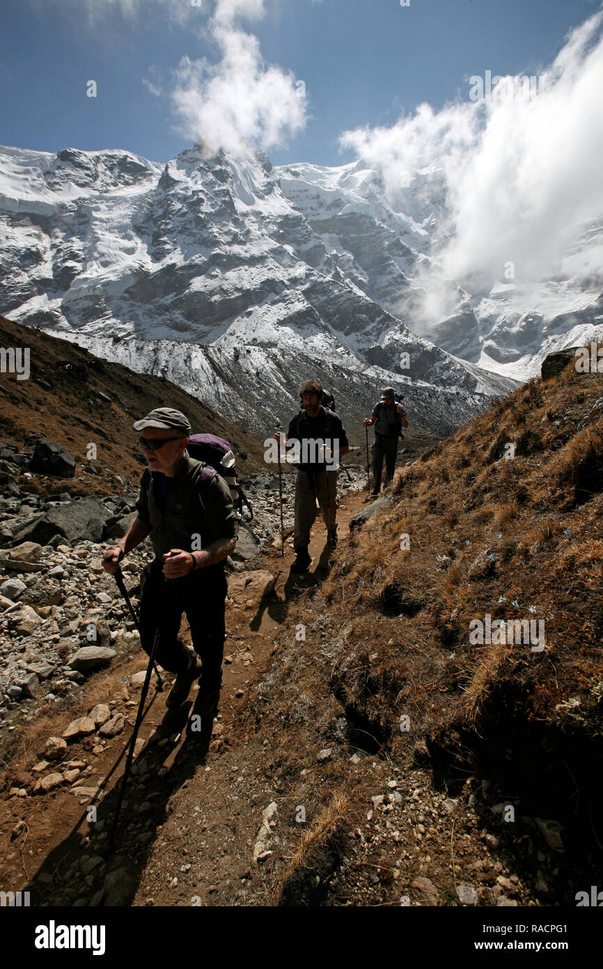 Trekker auf 5000 Meter, hohe Khumbu, Himalaya, Nepal, Asien Stockfoto