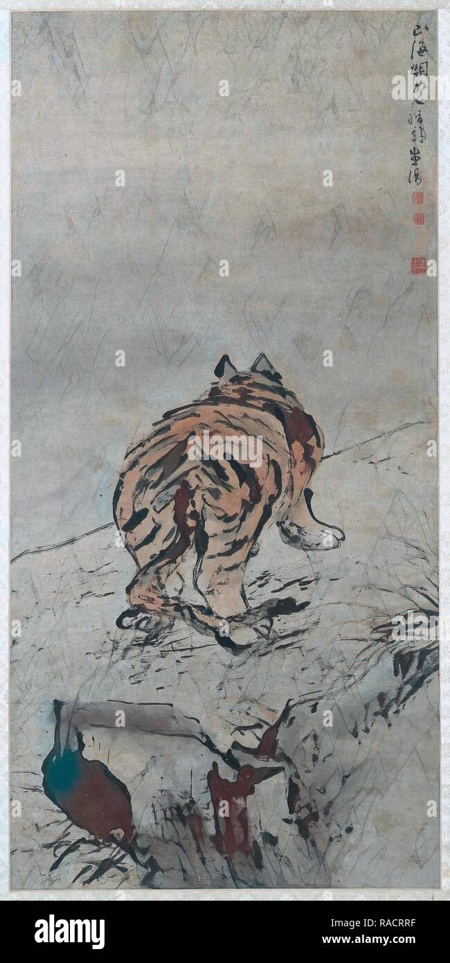 Tiger, Gao Qipei, C. 1671 - C. 173. Neuerfundene durch Gibon. Klassische Kunst mit einem modernen Touch neuerfundene Stockfoto