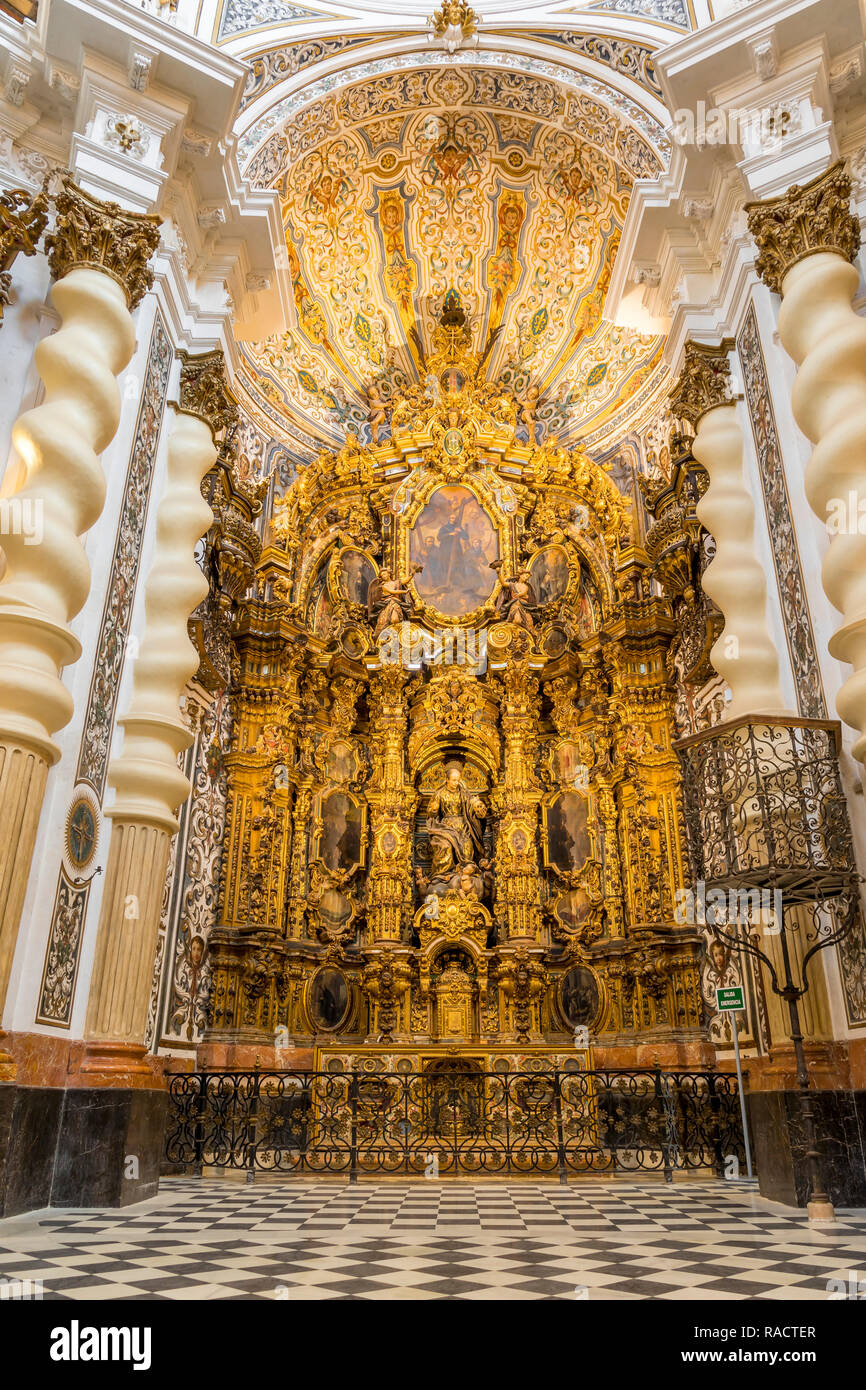 Innenraum der San Luis de Los Franceses Kirche, Sevilla, Andalusien, Spanien, Europa Stockfoto