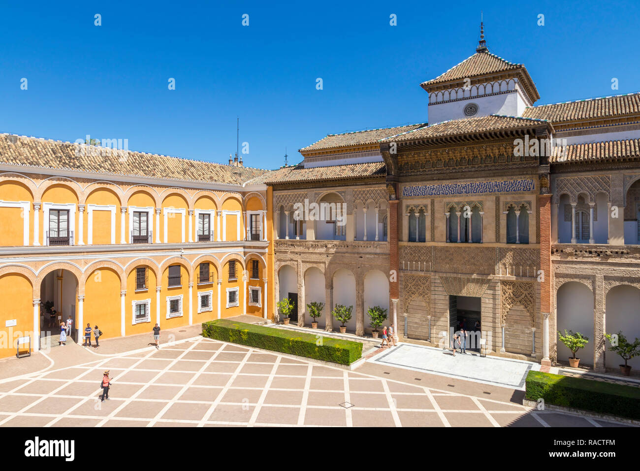 Palacio del Rey Don Pedro in der Königlichen Alcazars, Weltkulturerbe der UNESCO, Sevilla, Andalusien, Spanien, Europa Stockfoto