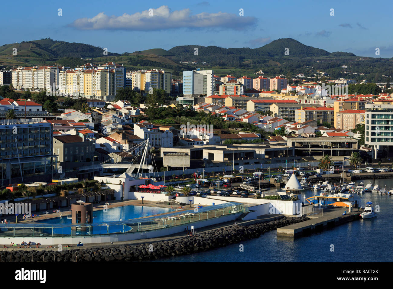 Swimmingpool, Ponta Delgada, Sao Miguel, Azoren, Portugal, Atlantik, Europa Stockfoto