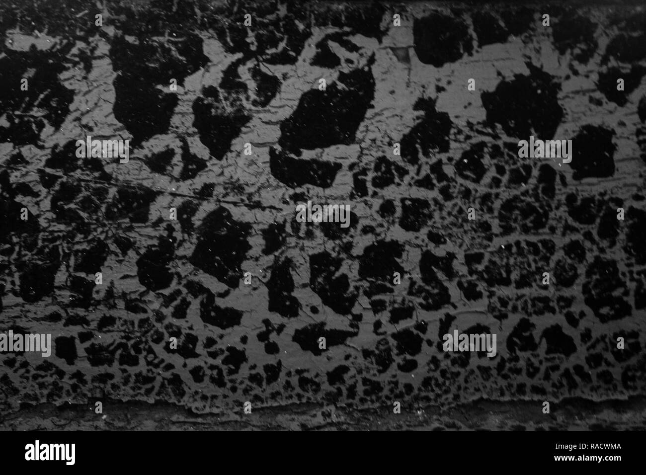 Textur von rostiges Eisenblech, Bügeleisen rostige Hintergrund in Schwarz und Weiß Stockfoto