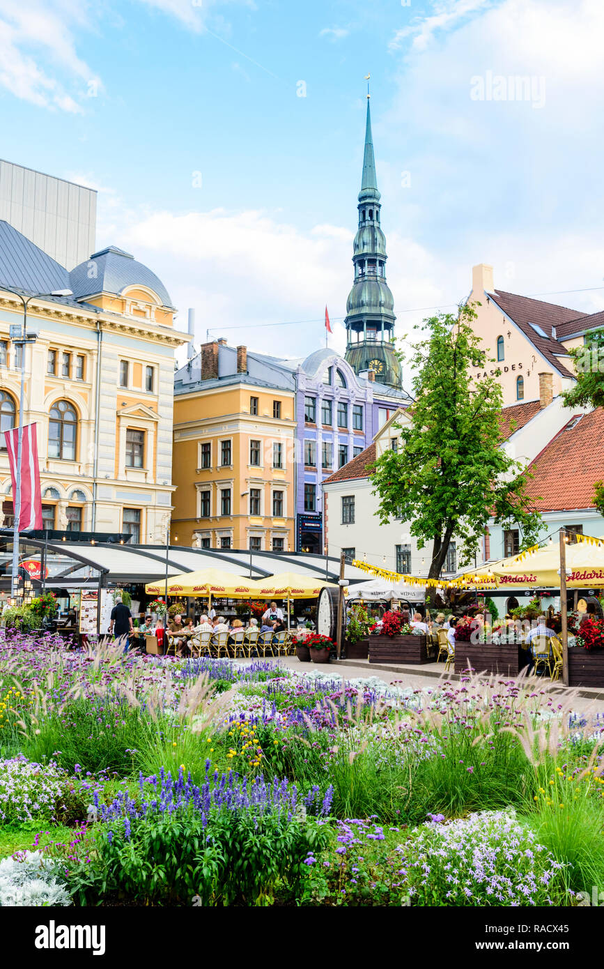 Livu Square, Altstadt, UNESCO-Weltkulturerbe, Riga, Lettland, Europa Stockfoto