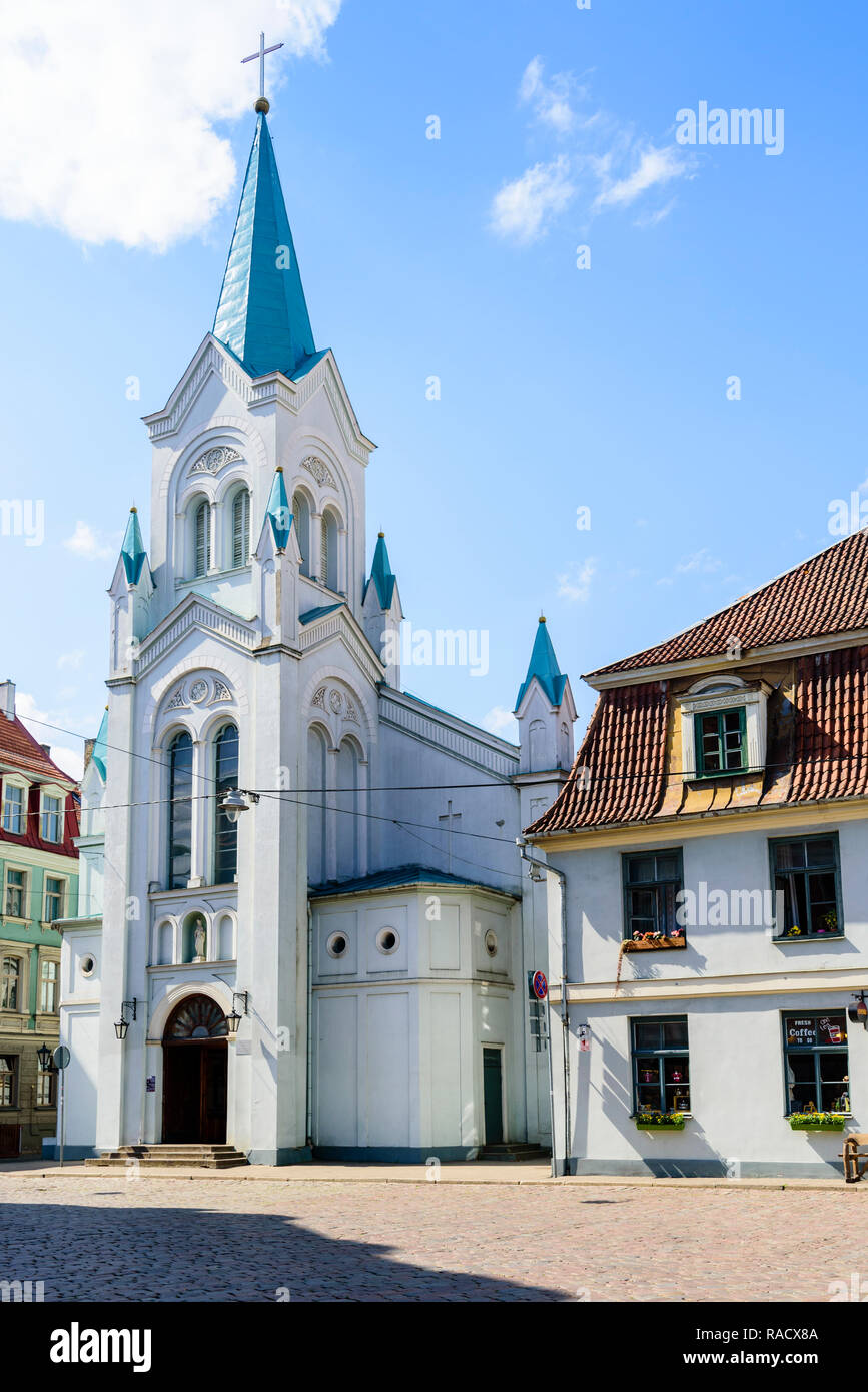 Der Schmerzhaften Muttergottes Kirche Altstadt Unesco Weltkulturerbe Riga Lettland Europa Stockfotografie Alamy