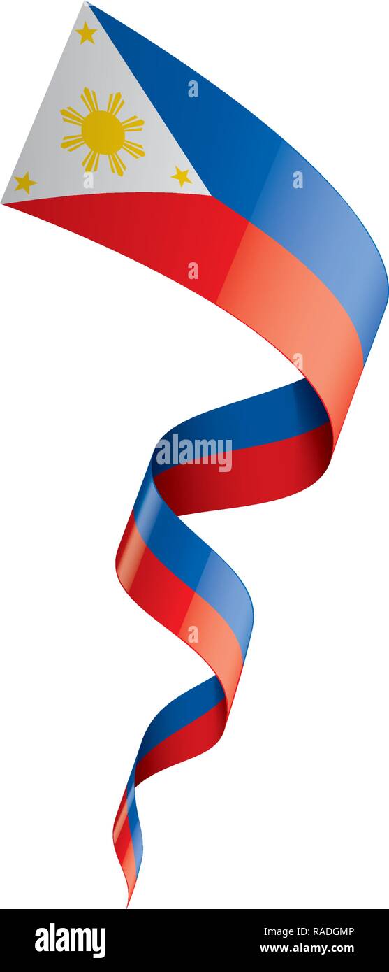 Philippinen Flagge, Vector Illustration auf weißem Hintergrund Stock Vektor