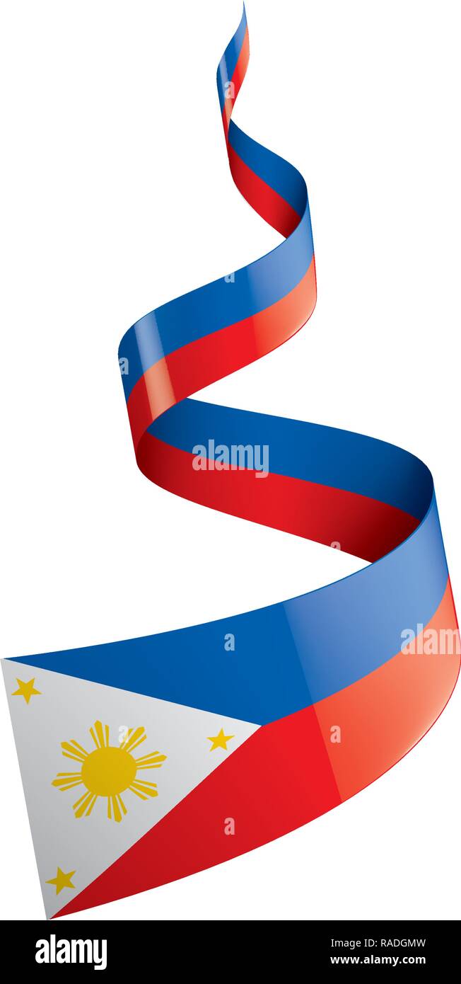 Philippinen Flagge, Vector Illustration auf weißem Hintergrund Stock Vektor