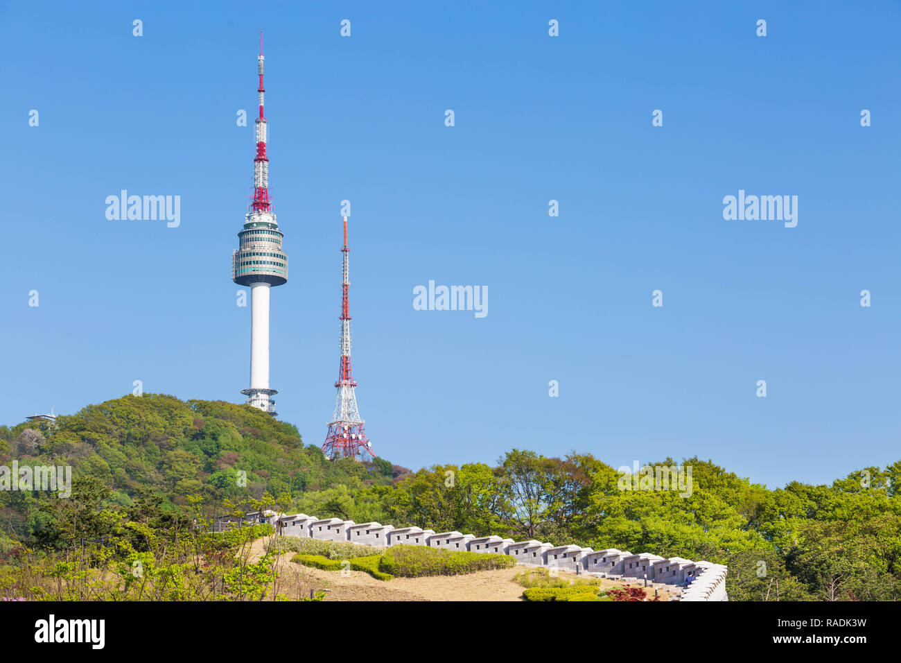 Namsan Park und N Seoul Tower, Südkorea Stockfoto