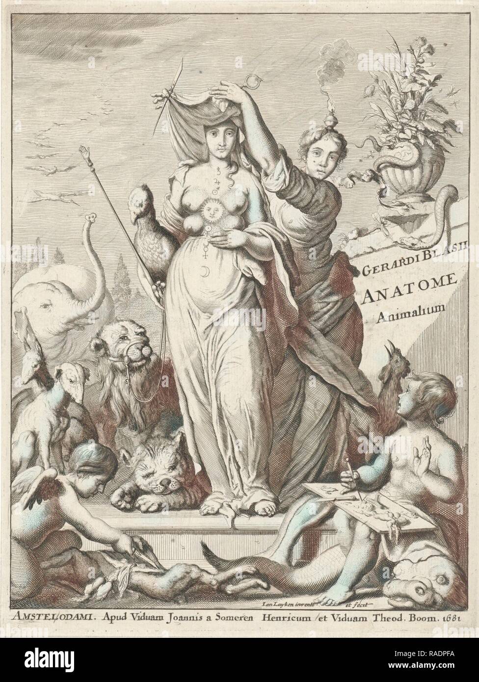 Natura von Tieren umgeben, Jan Luyken, 168. Neuerfundene durch Gibon. Klassische Kunst mit einem modernen Touch neuerfundene Stockfoto