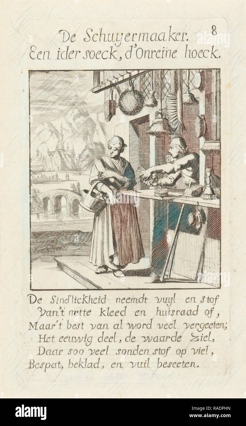 Bürste Teekocher, Jan Luyken, 169. Neuerfundene durch Gibon. Klassische Kunst mit einem modernen Touch neuerfundene Stockfoto