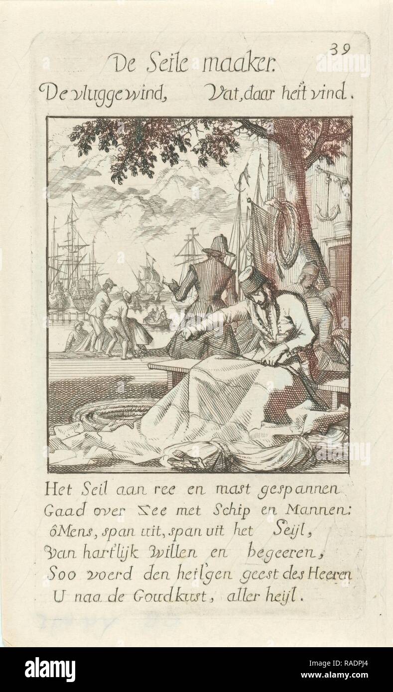 Segelmacher, Jan Luyken, 169. Neuerfundene durch Gibon. Klassische Kunst mit einem modernen Touch neuerfundene Stockfoto