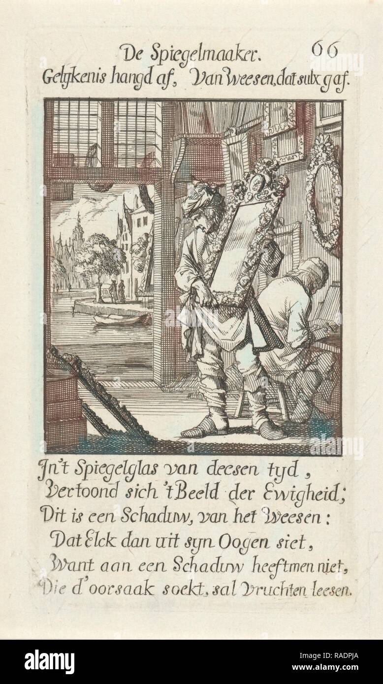 Mirror Maker, Jan Luyken, 169. Neuerfundene durch Gibon. Klassische Kunst mit einem modernen Touch neuerfundene Stockfoto