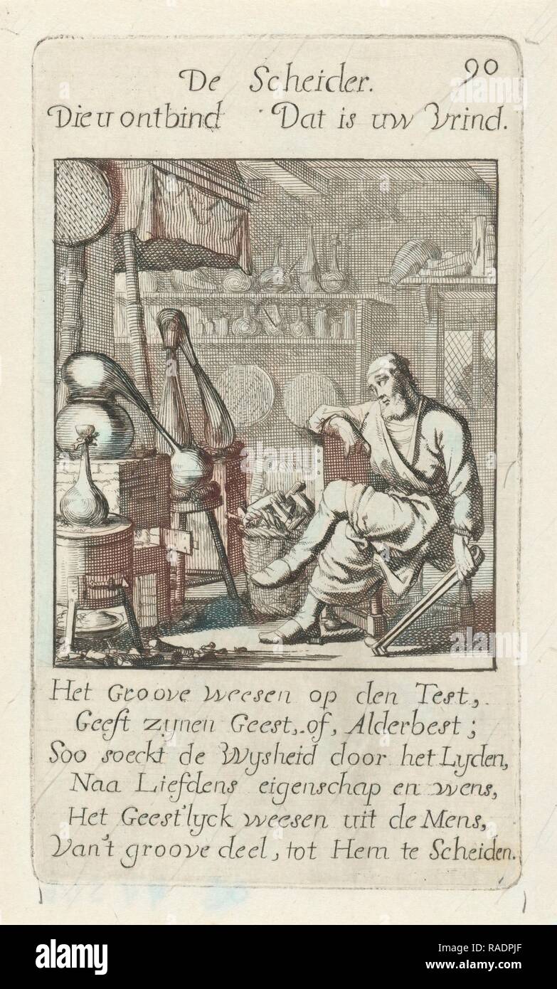 Alchemist, Jan Luyken, 169. Neuerfundene durch Gibon. Klassische Kunst mit einem modernen Touch neuerfundene Stockfoto