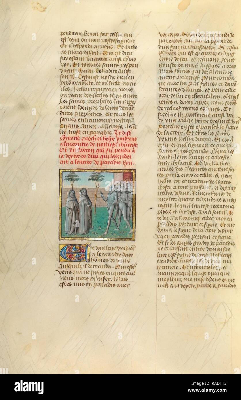 Henoch und Elia aus der Hölle, Gent, Belgien, um 1475, Tempera Farben, Blattgold, Gold Farbe auf Neuerfundene Stockfoto