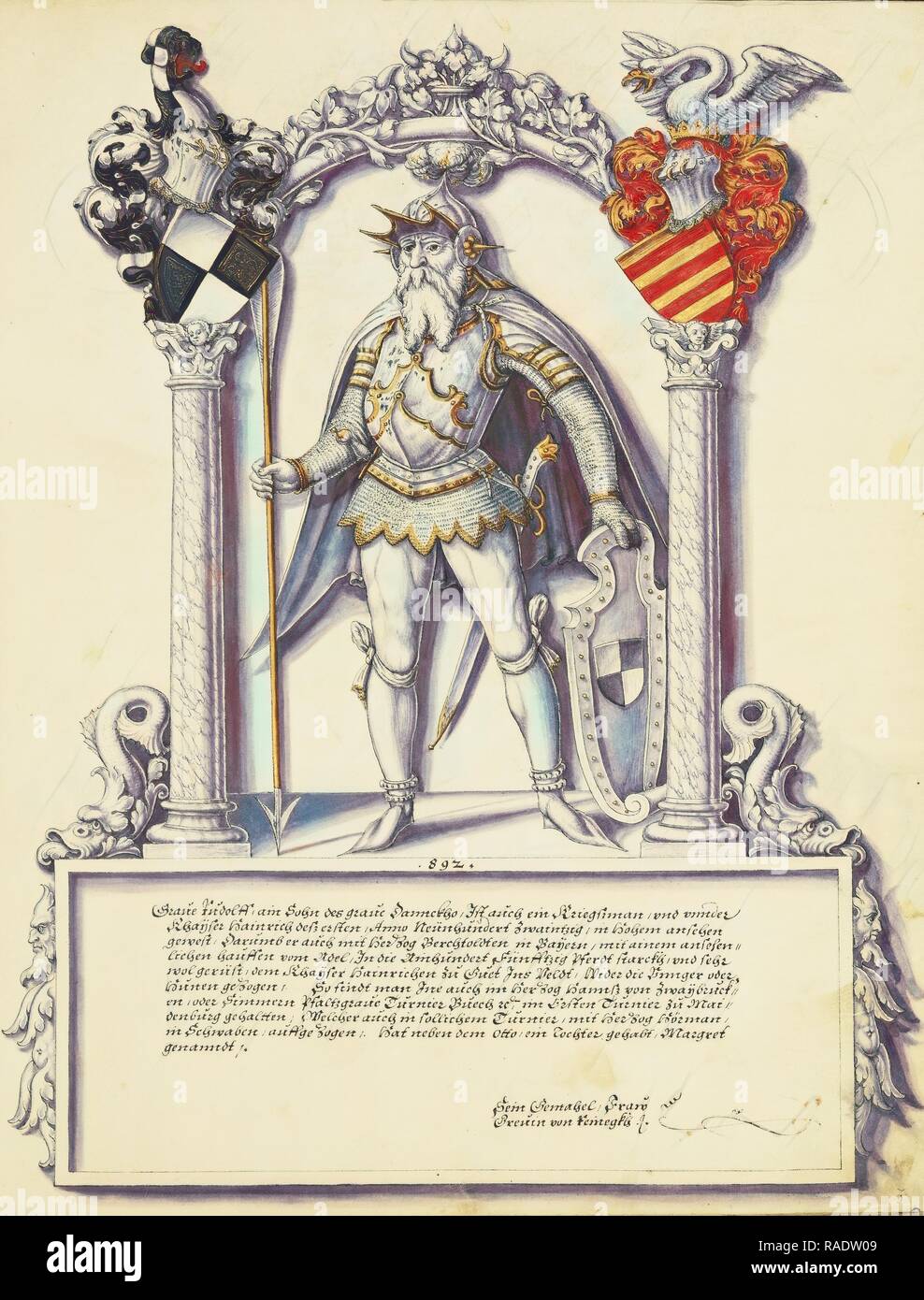 Rudolf Hohenzollern, Jörg Ziegler (Deutsch, Anfang des 16. Jahrhunderts - 1574,1577), Rottenburg, Deutschland, um 1572, Stift und Neuerfundene Stockfoto