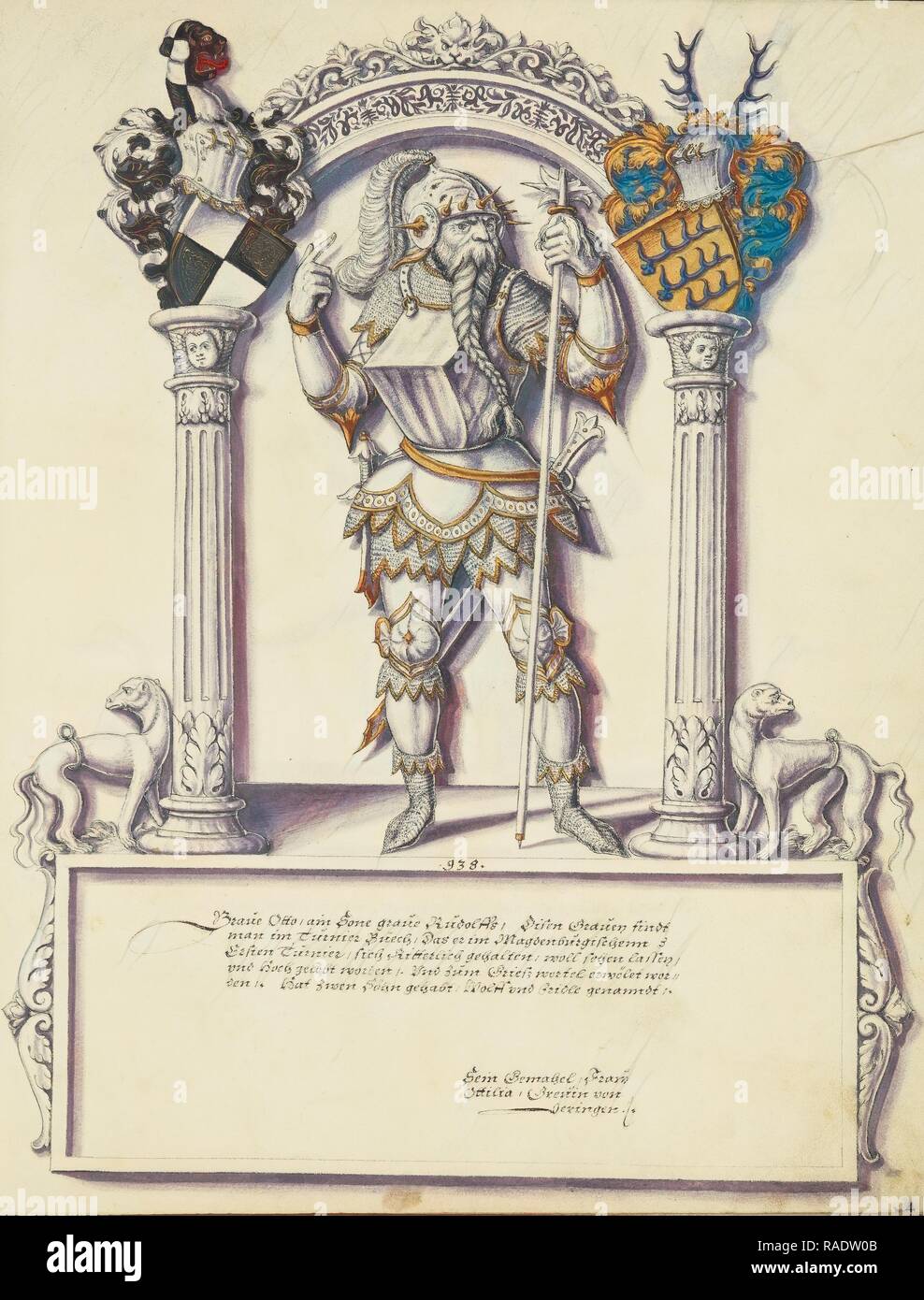 Otto Hohenzollern, Jörg Ziegler (Deutsch, Anfang des 16. Jahrhunderts - 1574,1577), Rottenburg, Deutschland, um 1572, Stift und Neuerfundene Stockfoto