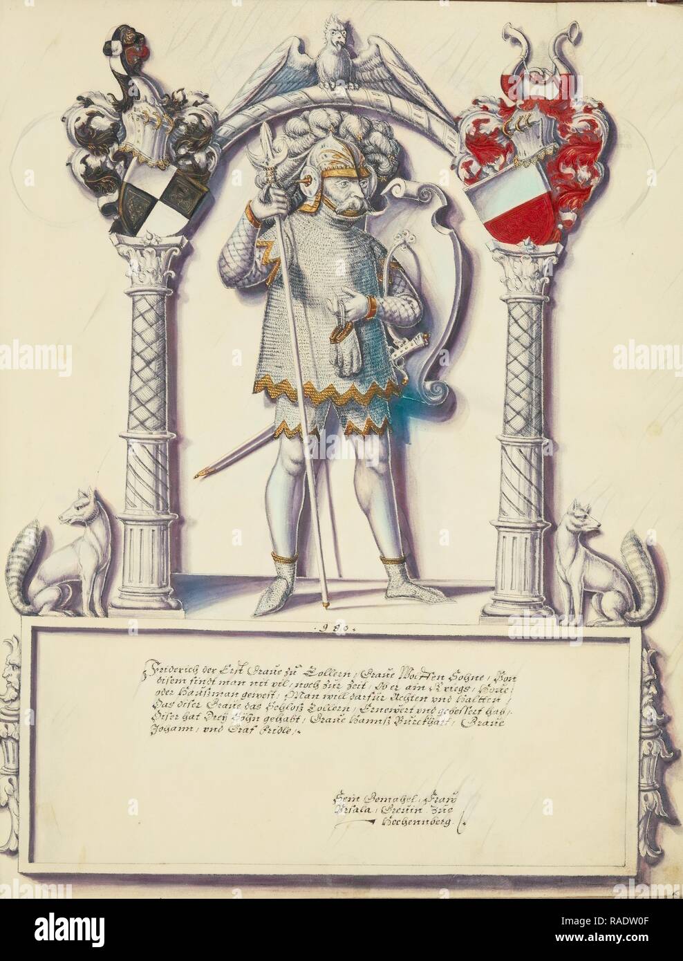 Friedrich I. von Hohenzollern, Jörg Ziegler (Deutsch, Anfang des 16. Jahrhunderts - 1574,1577), Augsburg (wahrscheinlich), Deutschland, über Neuerfundene Stockfoto