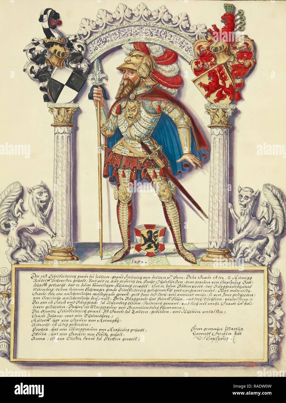 Ich eitelfriedrich Hohenzollern, Jörg Ziegler (Deutsch, Anfang des 16. Jahrhunderts - 1574,1577), Rottenburg, Deutschland, über 1572 Neuerfundene Stockfoto