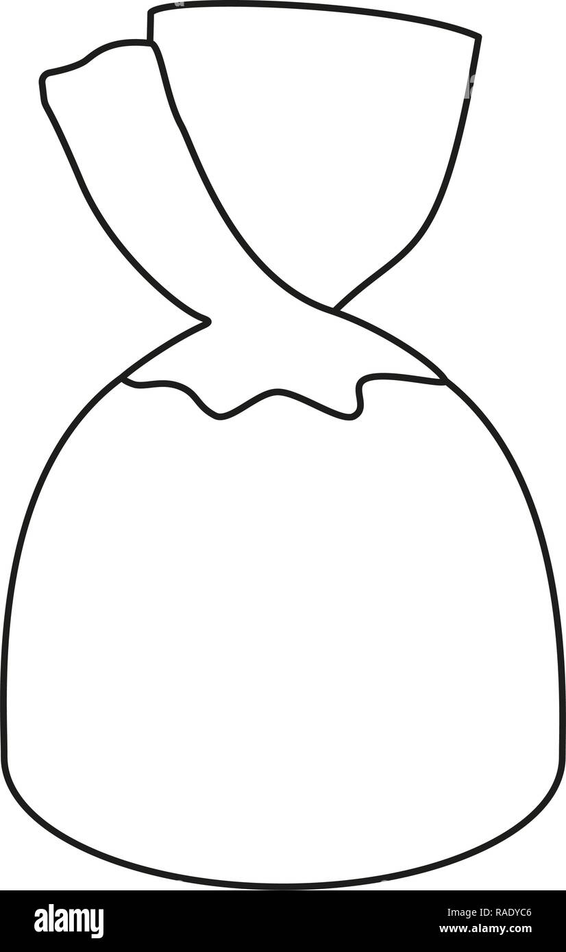 Line Art schwarze und weiße Schokolade Süßigkeiten Stock Vektor