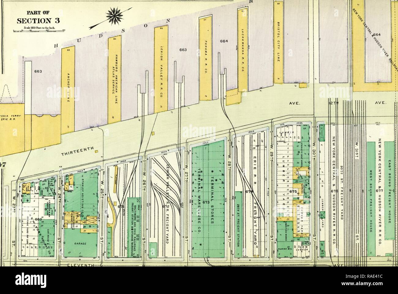 Platte52: von Hudson River Piers 63-72, W. 32nd Street, 11 Avenue und 32nd Street begrenzt. Neuerfundene Stockfoto