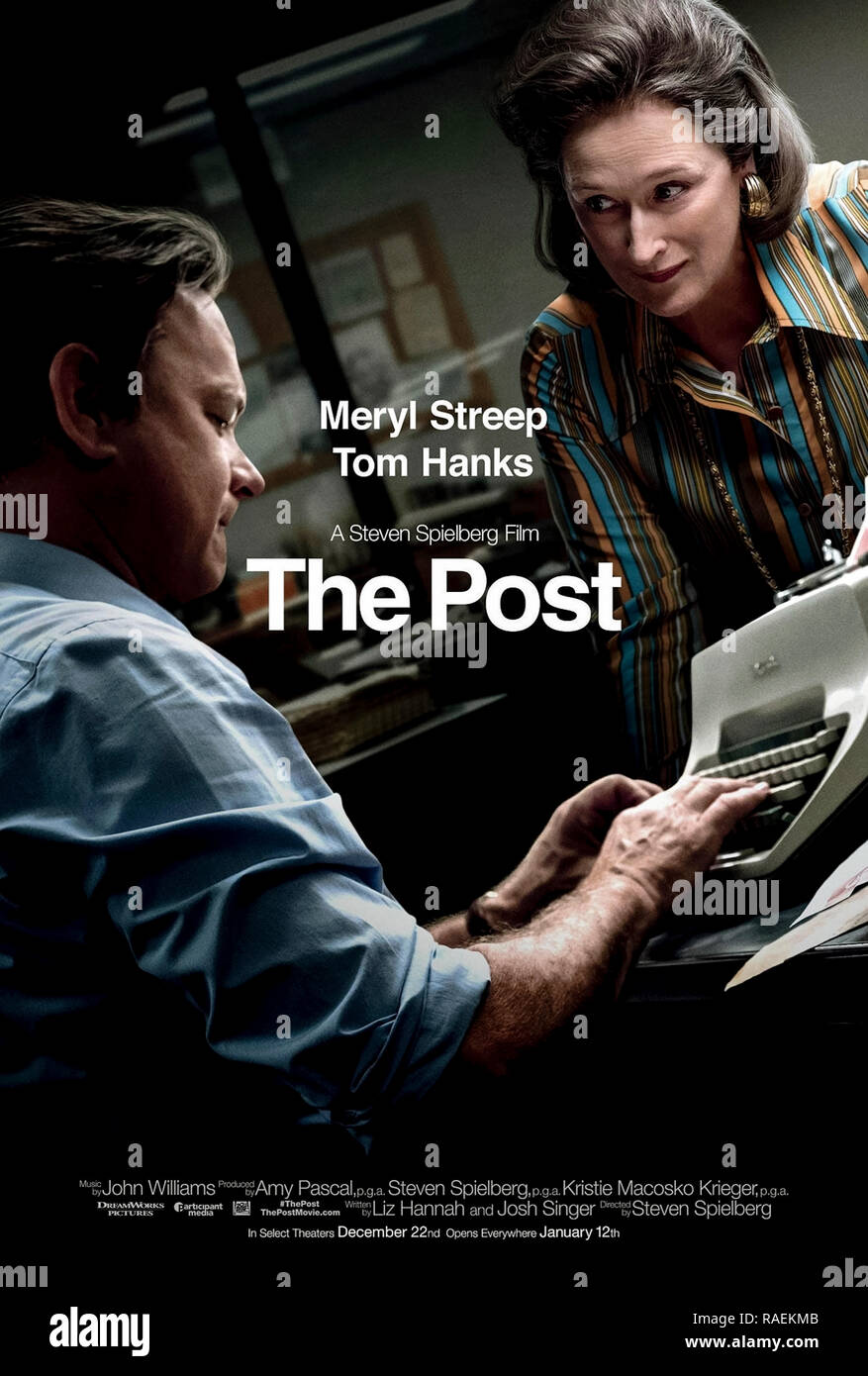 Die Post (2017) unter der Regie von Steven Spielberg und Hauptdarsteller Meryl Streep, Tom Hanks, Sarah Paulson und Matthew Rhys. Die wahre Geschichte über Katharine Graham, Herausgeber der Washington Post und der Zeitung Kampf der Pentagon Papiere über die amerikanischen politischen und militärischen von Daniel Ellsberg in 1971 ausgelaufen zu veröffentlichen. Stockfoto