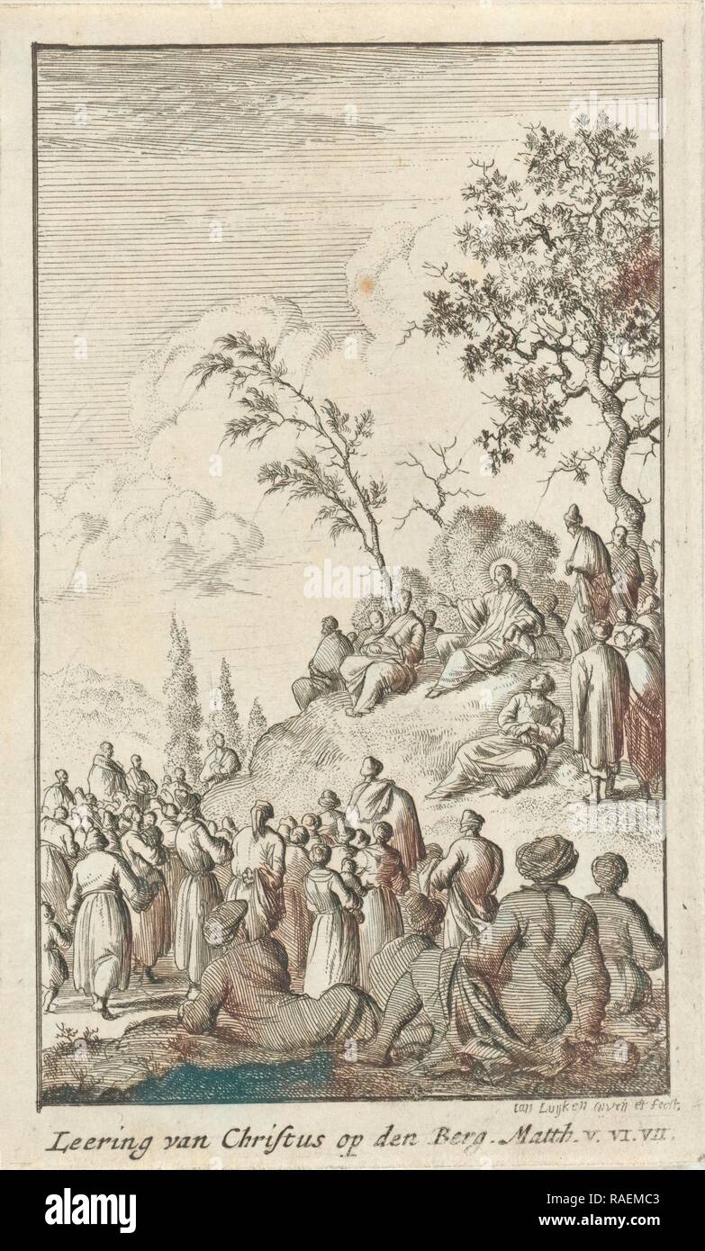 Die Predigt, Jan Luyken, 168. Neuerfundene durch Gibon. Klassische Kunst mit einem modernen Touch neuerfundene Stockfoto