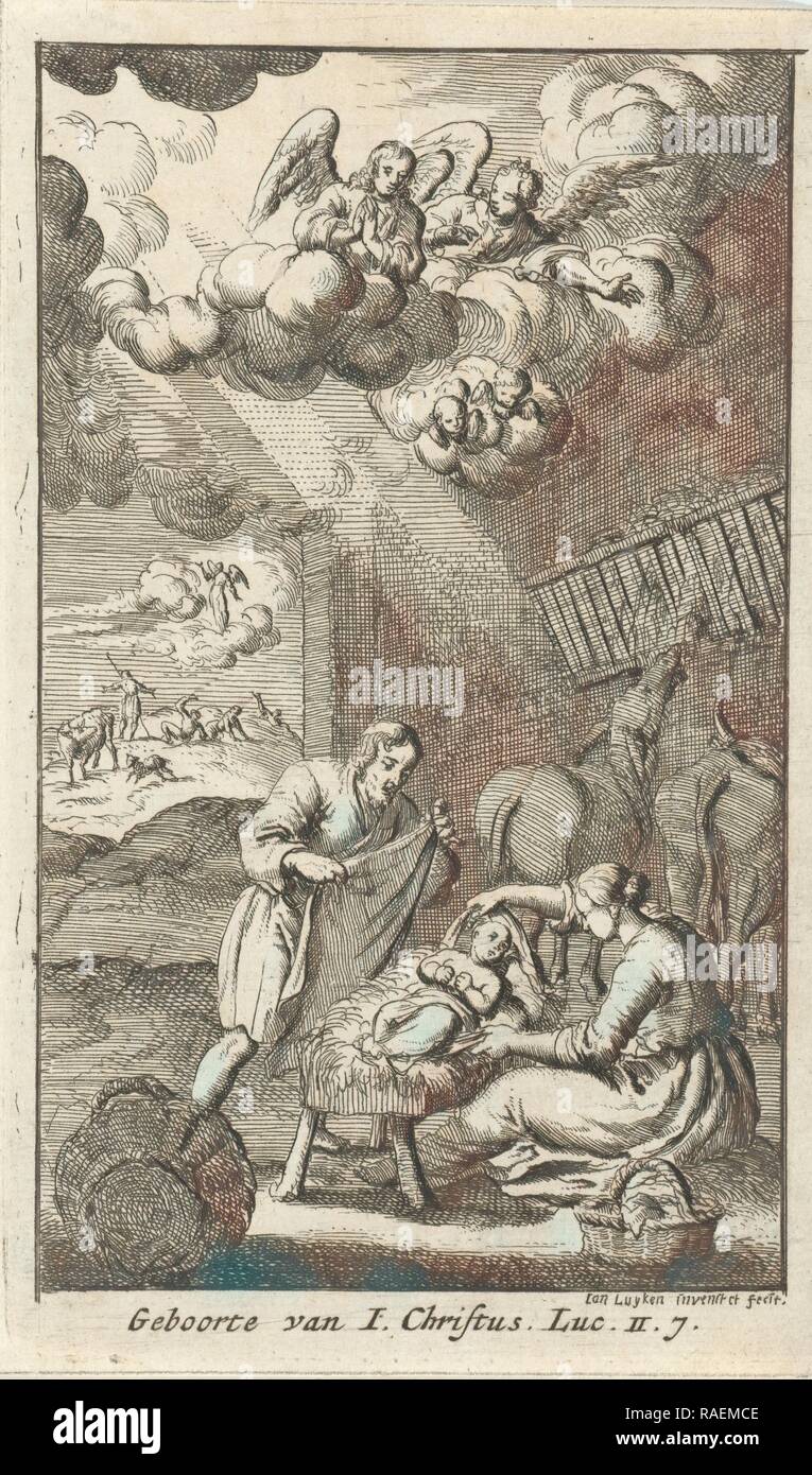 Krippe, Jan Luyken, 168. Neuerfundene durch Gibon. Klassische Kunst mit einem modernen Touch neuerfundene Stockfoto