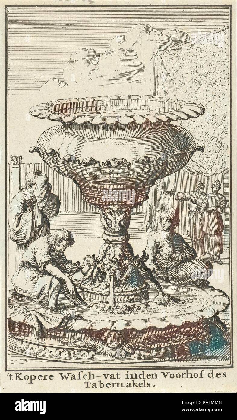 Kupfer Kessel oder Waschbecken im Hof der Stiftshütte, Jan Luyken, Willem Goeree, 168. Neuerfundene Stockfoto