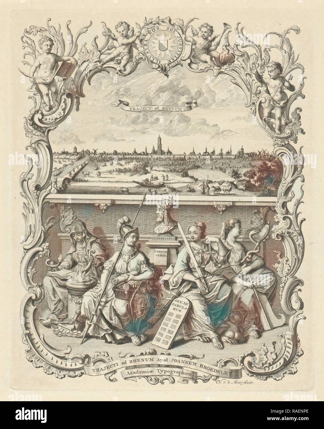 Anzeigen von Utrecht und die vier Kardinaltugenden, Noach van der Meer (I), Johannes Broedelet, 174. Neuerfundene Stockfoto