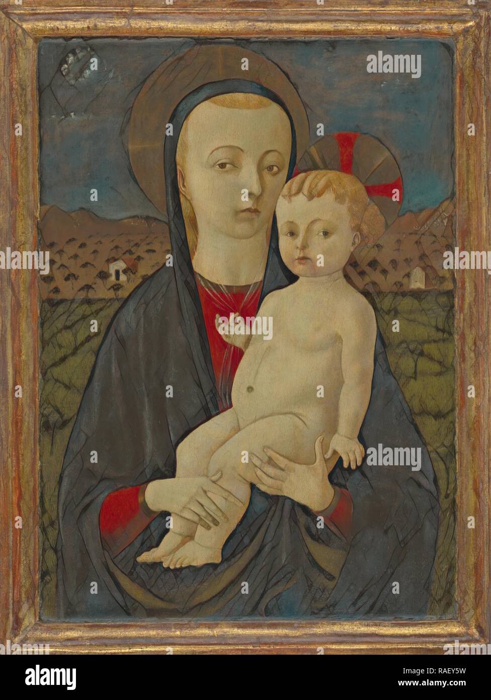 Madonna mit Kind, Workshop von Paolo Uccello (Italienisch, ca. 1397 - 1475), Italien, ca. 1470 - 1475, Tempera auf Panel neuerfundene Stockfoto