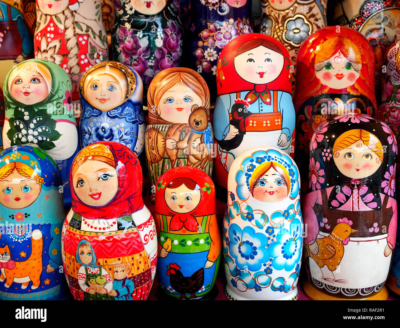 Gruppe von Matrioska Puppen Stockfoto