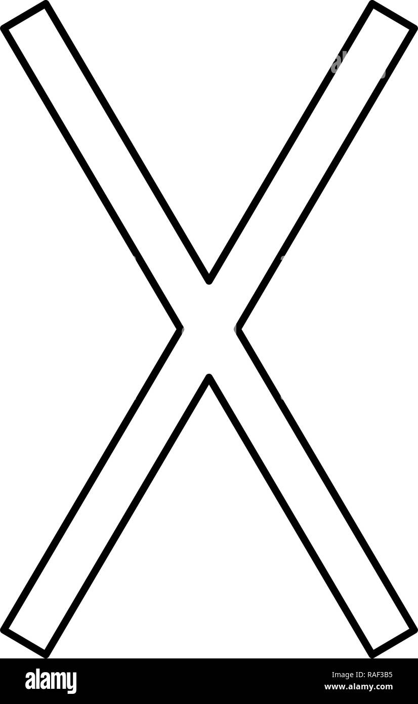 Gebo-Rune Geschenk talent Zeichen Symbol Farbe schwarz Vektor I Stil einfach Bild Stock Vektor