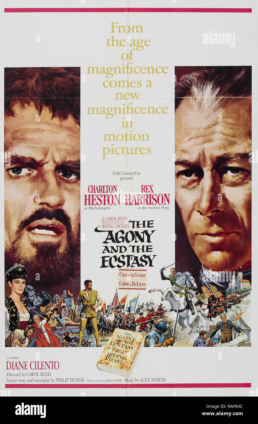Die Agonie und Ekstase (Twentieth Century Fox, 1965), Poster Charlton Heston, Rex Harrison Datei Referenz # 33636 848 THA Stockfoto
