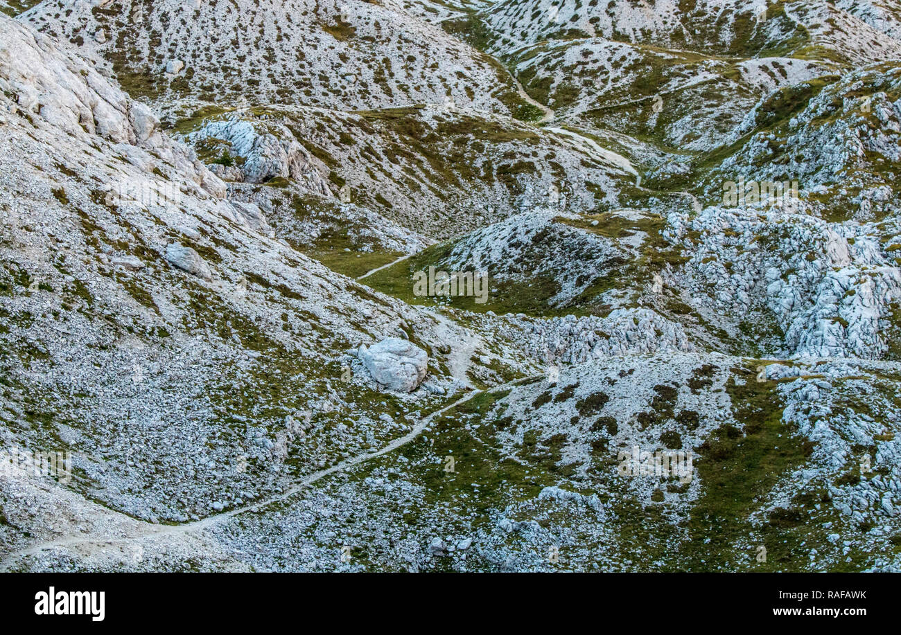 Zickzack Bergweg Stockfoto