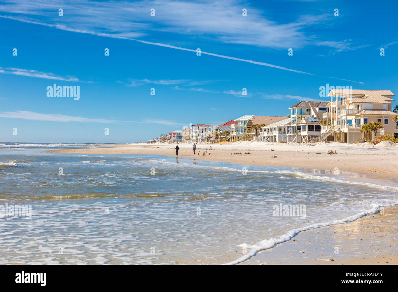 Häuser am Golf von Mexiko Strand auf St. George Island im pfannenstiel oder vergessene Küste von Florida in den Vereinigten Staaten Stockfoto