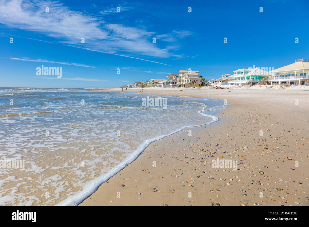 Häuser am Golf von Mexiko Strand auf St. George Island im pfannenstiel oder vergessene Küste von Florida in den Vereinigten Staaten Stockfoto