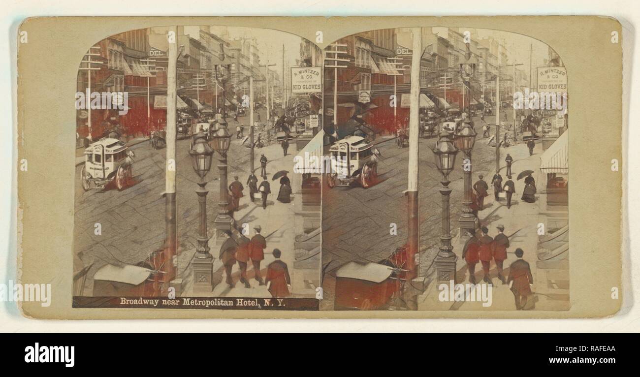 Broadway in der Nähe von Metropolitan Hotel, N.Y, Edward und Henry T. Anthony & Co (American, 1862-1902), ca. 1890, Gelatine neuerfundene Stockfoto