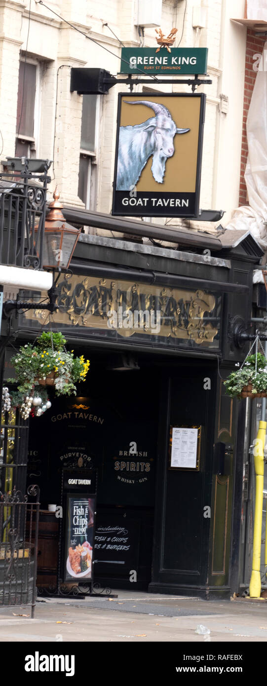 Die Ziege Taverne - (Public House) - Kensington High Street, Kensington, London, England, Großbritannien Stockfoto