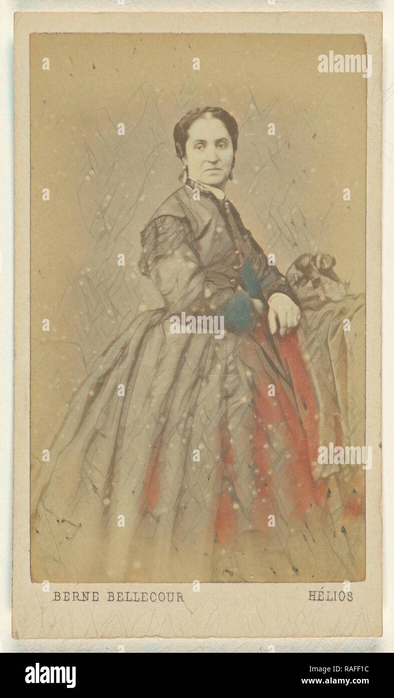 Frau, stehen, étienne-Prosper Berne-Bellecour (Französisch, 1838-1910), 1865-1870, Eiweiß Silber drucken. Neuerfundene Stockfoto