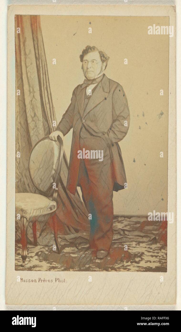 Mann mit Draht Brille, stehend, Bisson Frères (Französisch, aktiv 1840 - 1864), 1862-1871, Eiweiß silber Neuerfundene Stockfoto
