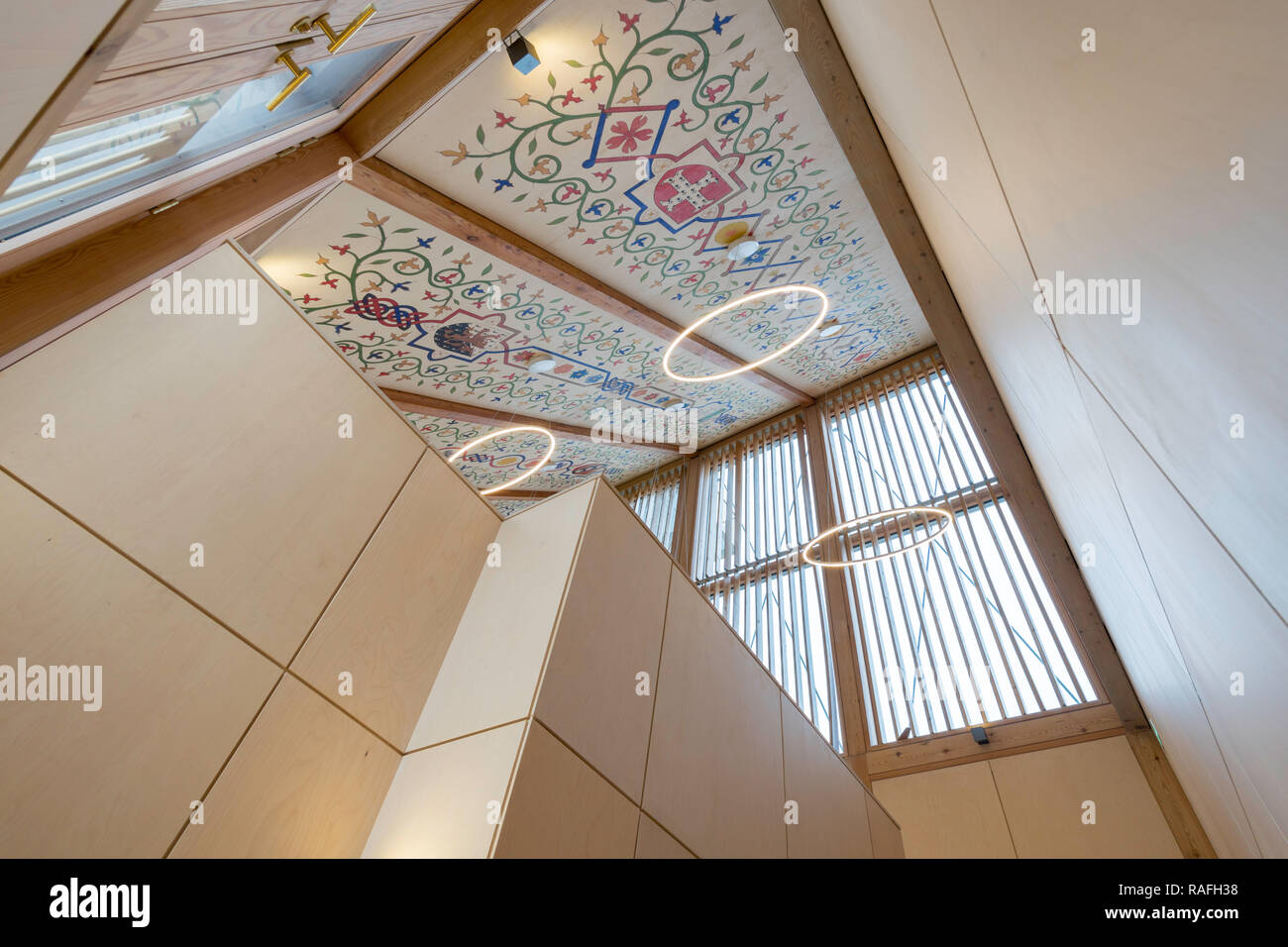 Interieur von Auckland Tower Visitor Centre, Bishop Auckland, Co Durham, England, Großbritannien Stockfoto