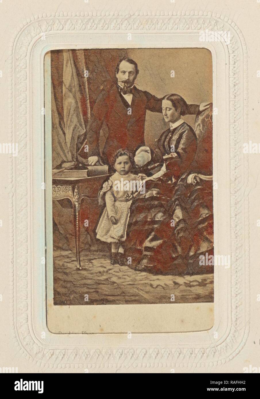 La famille imperiale Napoleon III., Kaiserin Eugenie & Eugene Louis Jean Joseph Bonaparte, André Adolphe-Eugène Disdéri neuerfundene Stockfoto