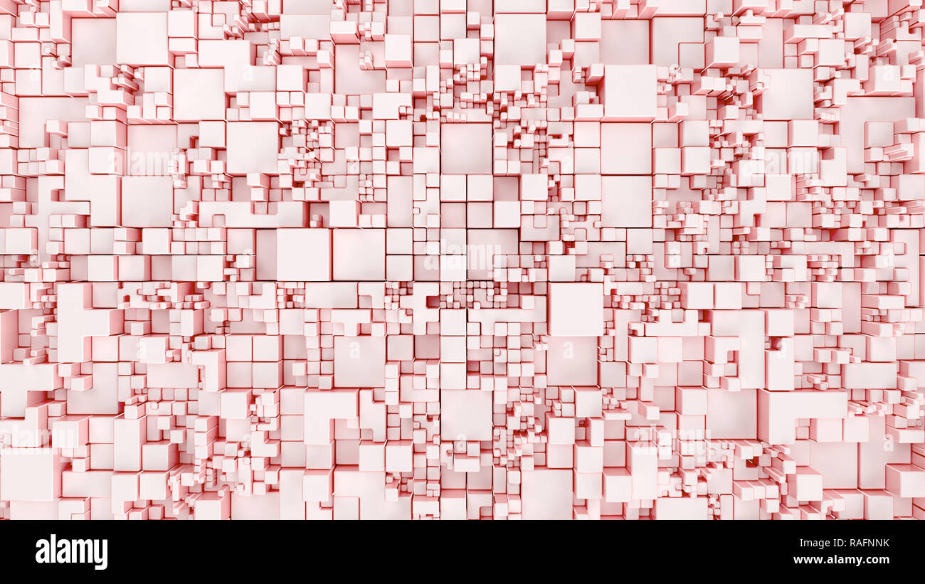 Licht coral Hintergrund. Abstrakte geometrische Oberfläche. 3D-Render Abbildung Stockfoto