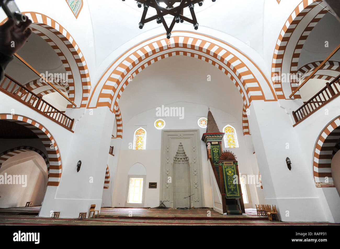 Juma-Jami Moschee (Freitagsmoschee) Erbaut 1552 bis 1564, die von der osmanischen Architekten Mimar Sinan für Khan Giray devlet ich in Jewpatorija, Ukraine. Sept. Stockfoto