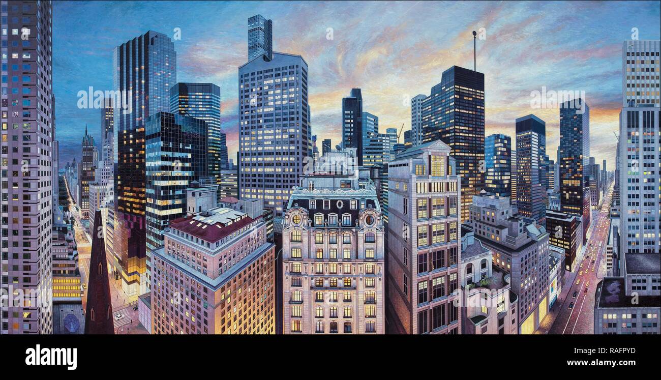 Halbinsel Der Britische Kunstler Hyper Realistische Drei Meter Breite Gemalde Von New York City Die Bis Zu Einem Jahr Dauern Kann Werden Vorgestellt Stockfotografie Alamy