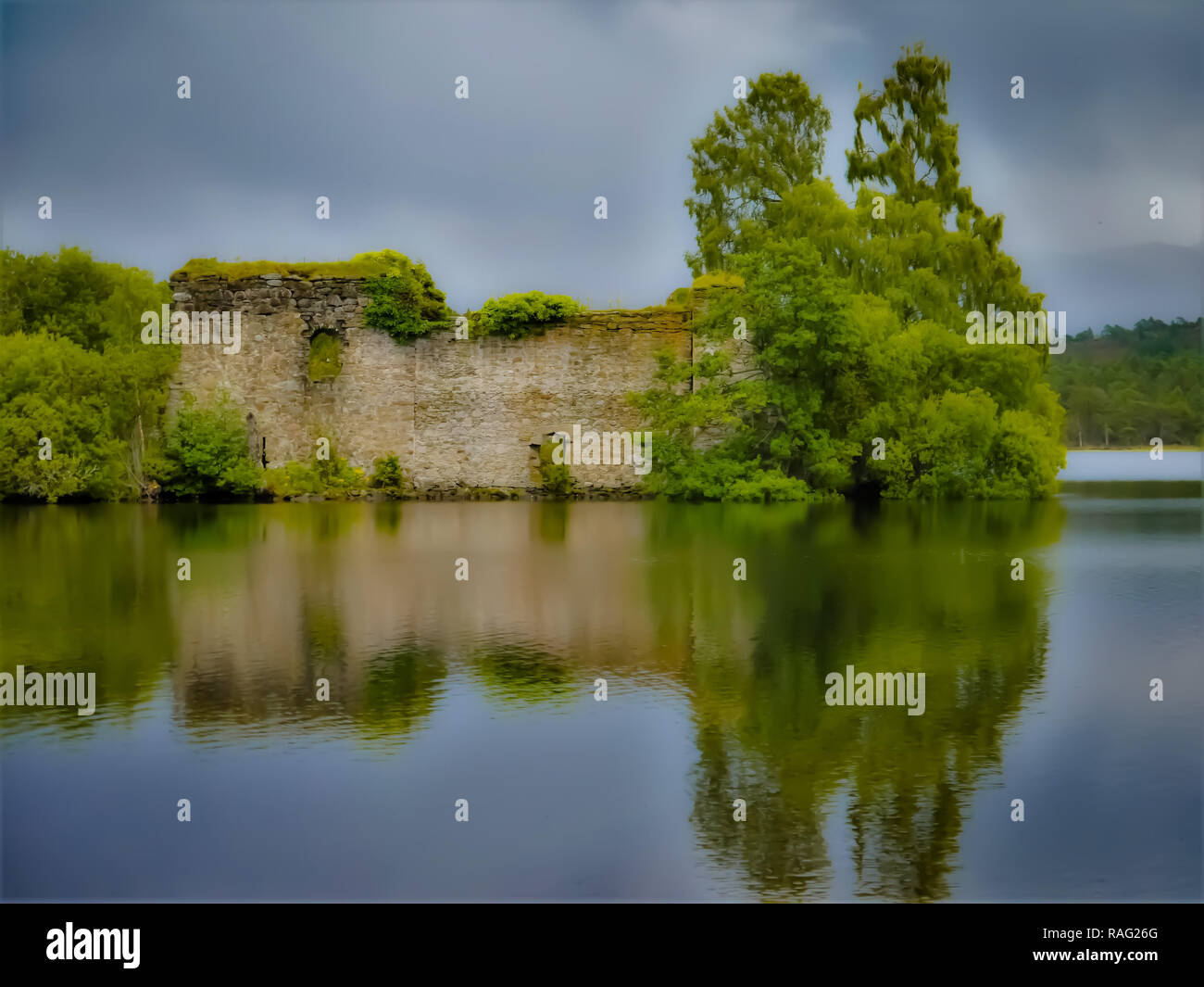 Floating schottischen Schloss Stockfoto