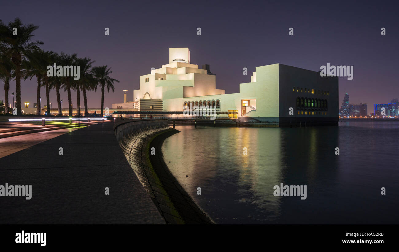 Ansicht des Museum für Islamische Kunst in Doha, Katar. Architekt IM Pei Stockfoto